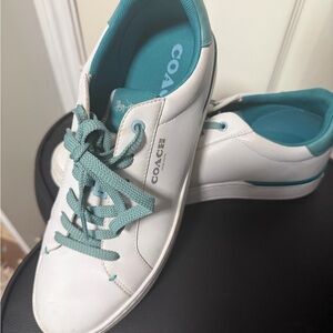Coach Women's Sneakers in White and Teal